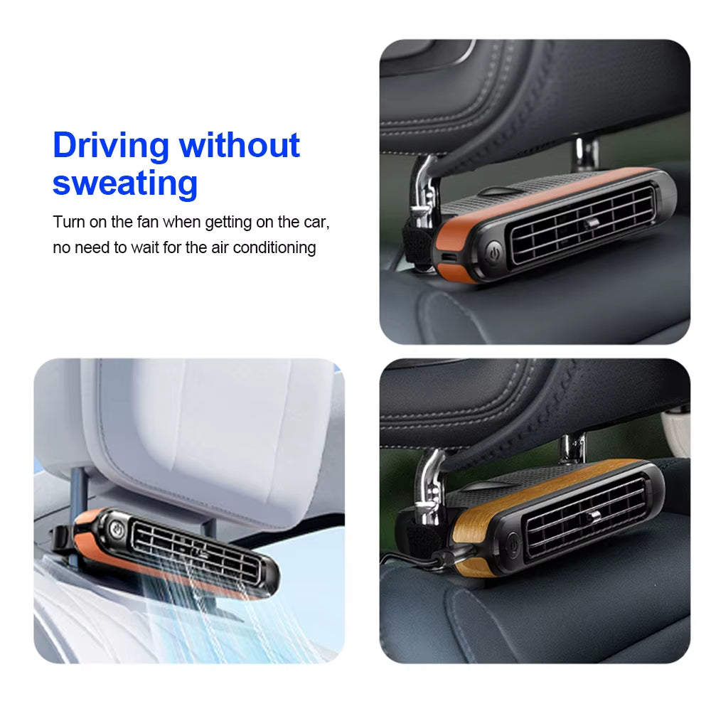 Portable Car Seat Cooling Fan Car Rear Backrest Electric Fan USB Power Supply Fan Air Conditioner Car Interior Accessories